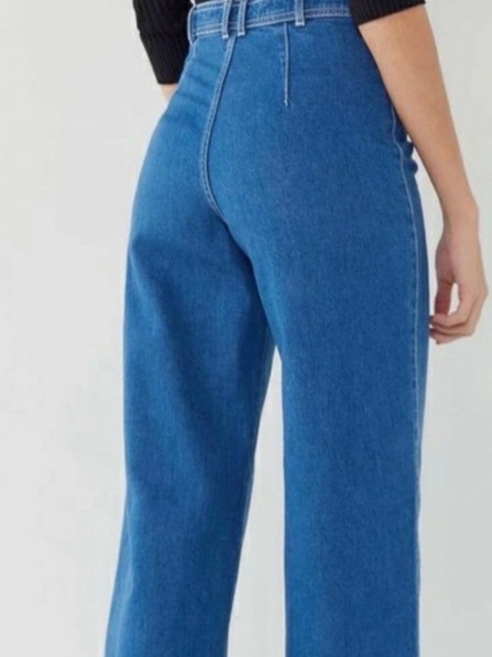 BDG Super Wide Leg Exposed Button Fly Cropped High Waisted Flare Jeans - 28 - Picture 4 of 14